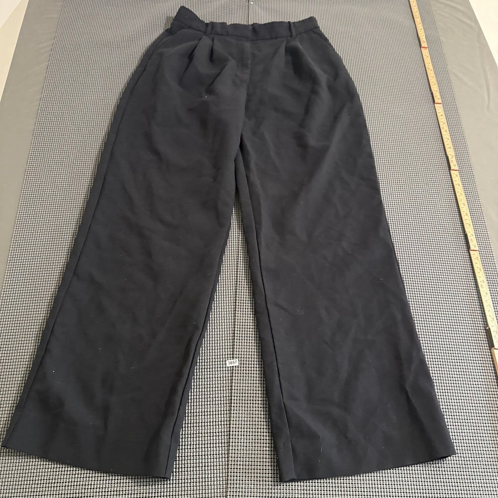 Abercrombie & Fitch Womens Black Pleated Wide Leg Trousers Size 31/12